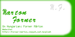 marton forner business card